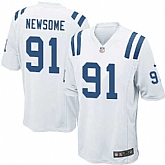 Nike Men & Women & Youth Colts #91 Newsome White Team Color Game Jersey,baseball caps,new era cap wholesale,wholesale hats